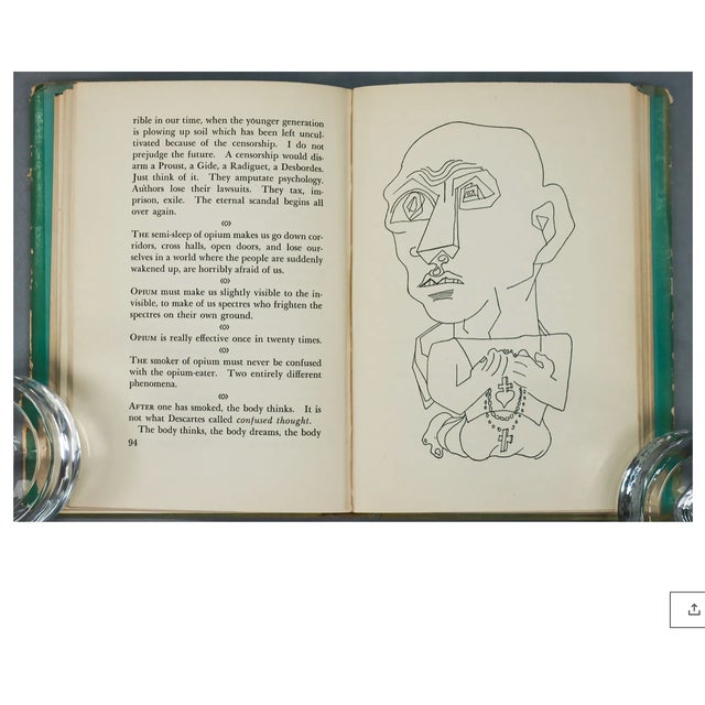 A 1932 first edition of Opium: The Diary of an Addict by Jean Cocteau (French, 1889–1963), translated by Ernest Boyd and...