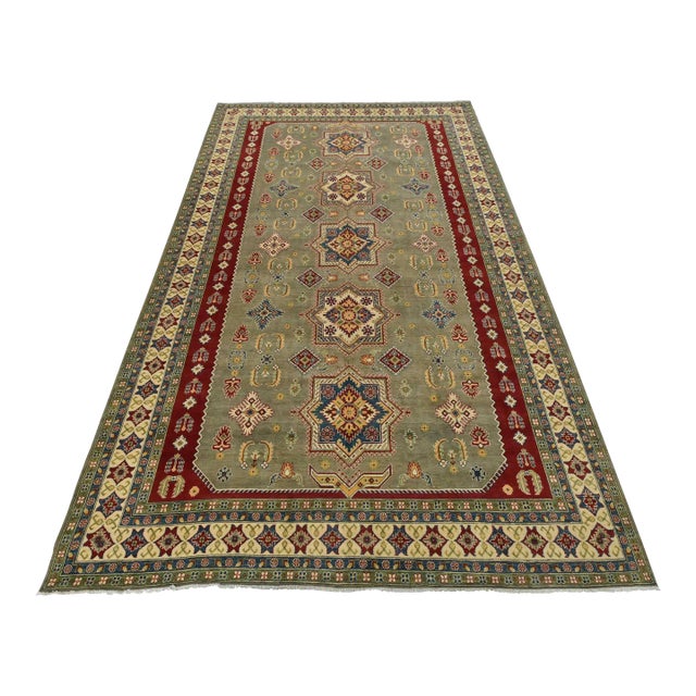 Kazak Rug 10′ X 16’3” Gray Wool Traditional Hand-Knotted Oriental Carpet For Sale
