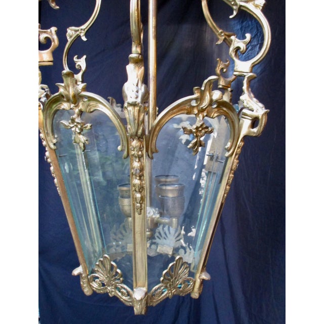 Brass Mid Century French Ormolu Lantern For Sale - Image 8 of 12