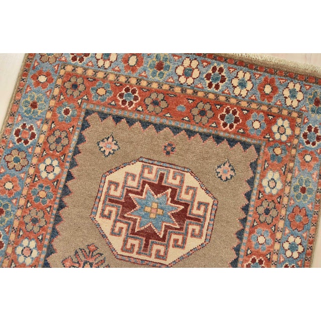 Textile Kazak Runner 2’8” X 9’5” Brown Wool Tribal Hand-Knotted Oriental Rug For Sale - Image 7 of 13