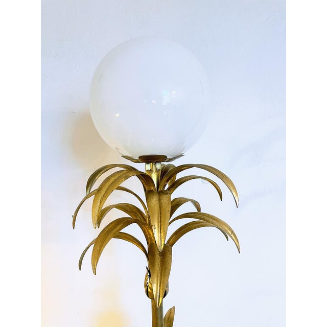 Large Floor Lamp with Pineapple in Gilded Metal, 1970s For Sale - Image 6 of 14