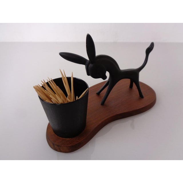 Metal and Teak Donkey Toothpick Holder, Germany, 1960s For Sale - Image 15 of 18