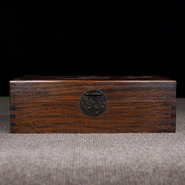 Late 20th Century Late 20th Century Wooden Box With Mother-of-Pearl Bird and Floral Inlay For Sale - Image 5 of 9