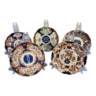 Antique Japnese Imari Plates, 1900s, Set of 5 For Sale