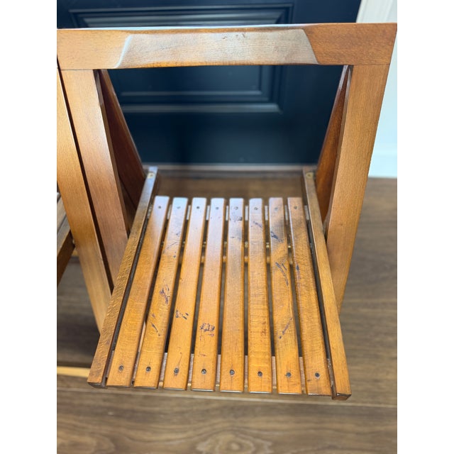1960s Romanian Mid-Century Modern Teak Space Saver Dining Table With Four Hidden Nesting Chairs For Sale - Image 10 of 17