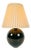 Black Opaline Glass Spherical Table Lamp in the style of Jacques Adnet, 1950s For Sale
