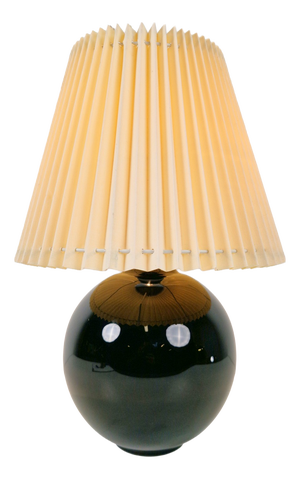 Black Opaline Glass Spherical Table Lamp in the style of Jacques Adnet, 1950s