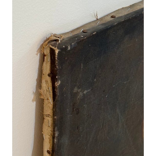 1930s-40s Man in Tie Portrait Painting For Sale - Image 4 of 5