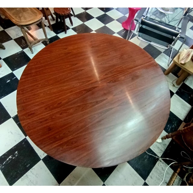 Scandinavian Extendable Round Table, 1960s For Sale - Image 11 of 18