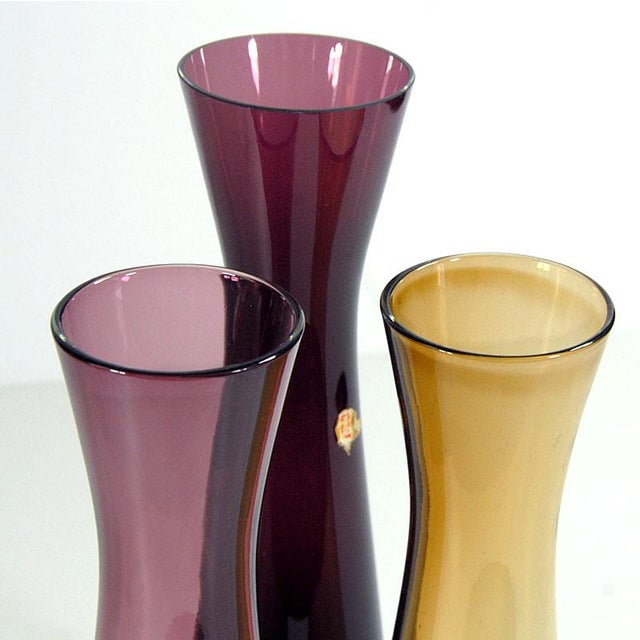1970s Glass Vases from Ingrid, Germany, 1970s, Set of 3 For Sale - Image 5 of 8