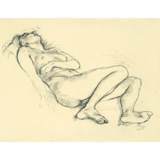 “Recumbent Female Nude, After Degas” Contemporary Original Charcoal Figure Drawing by David Orrin Smith For Sale