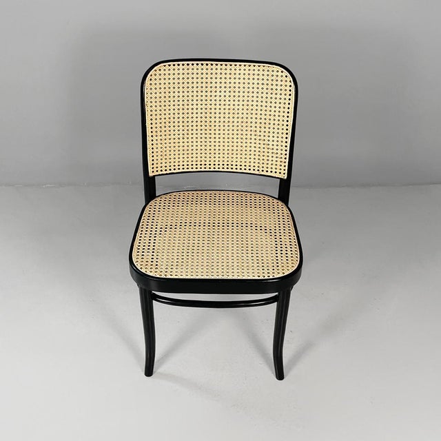 Beige Italian Modern Chair in Straw and Black Wood, 1980s For Sale - Image 8 of 11
