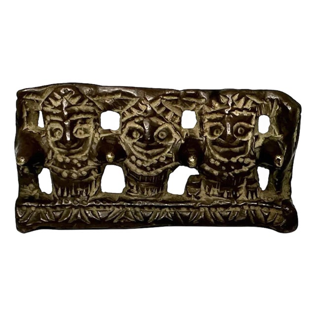 Ming Dynasty Chinese Bronze Brush Rest: Scholars Openwork Relief For Sale