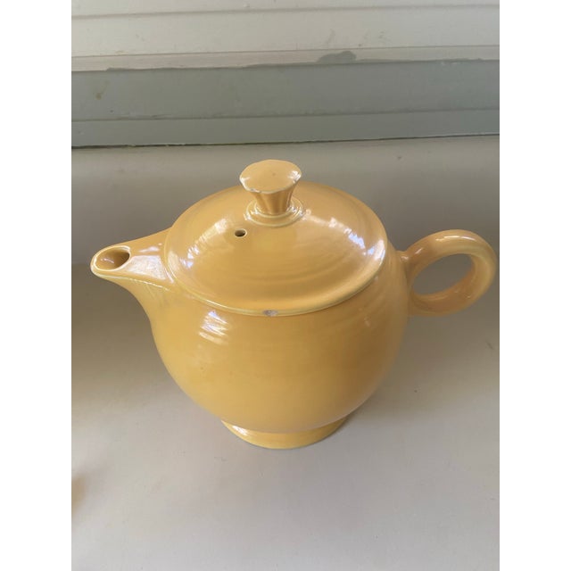 Mid-Century Modern Mid 20th Century Mid Century Yellow Fiestaware Teapot For Sale - Image 3 of 11