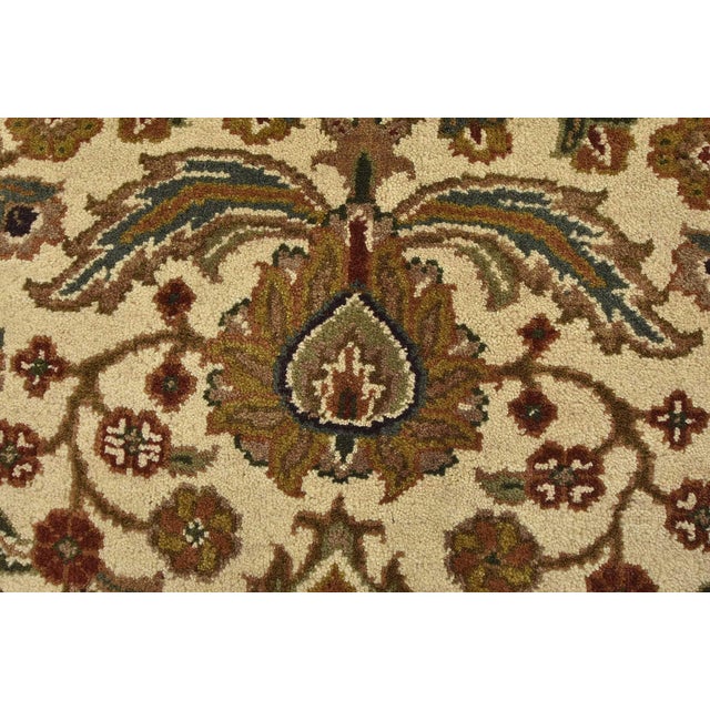 Agra Rug 8'3'' X 10'4'' Ivory Wool Traditional Hand-Knotted Oriental Carpet For Sale - Image 4 of 12
