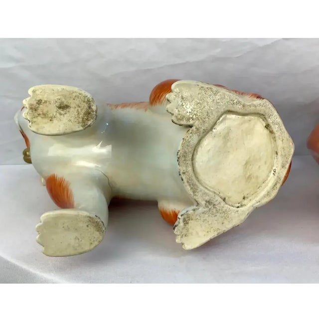 Large Pair Chinese Export Style Sated Dogs For Sale In Tampa - Image 6 of 9