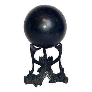 Black Bronze Metal Iron Globe Orb For Sale