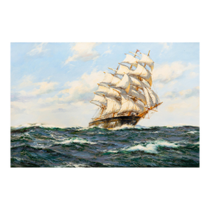 Seascape Painting of American Clipper Ship “Red Cloud” by Henry Scott