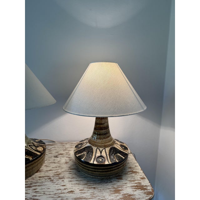 Danish Ceramic Table Lamps by Arne Finne Nielsen and Noomi Backhausen for Søholm, 1960s, Set of 2 For Sale - Image 14 of 15