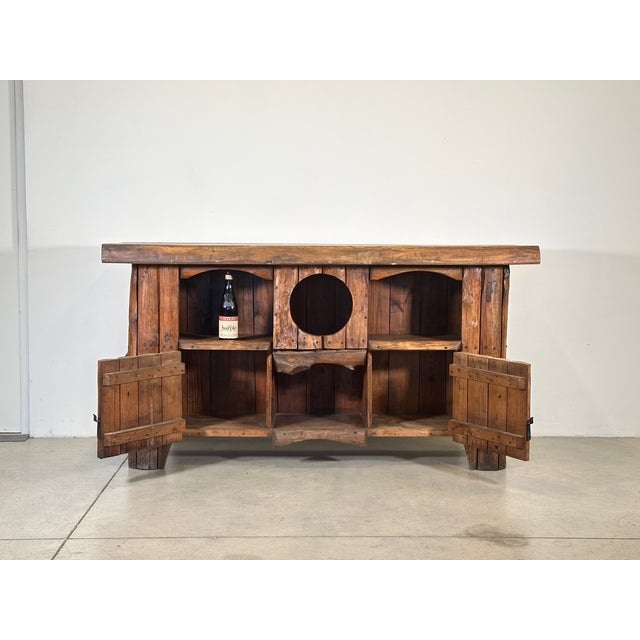 Rustic Rustic Chestnut Wood Sideboard, 1960s For Sale - Image 3 of 13