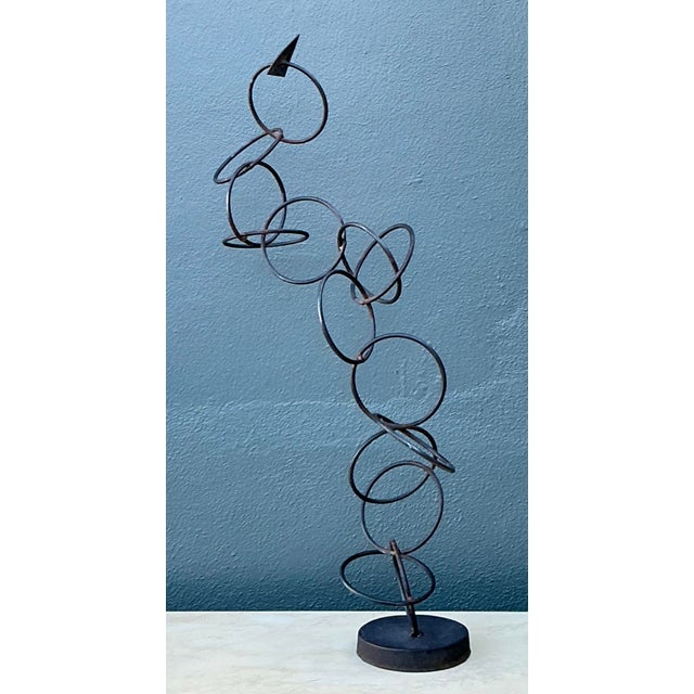 Late 20th Century Vintage Abstract Geometric Rings Sculpture Z For Sale - Image 5 of 12