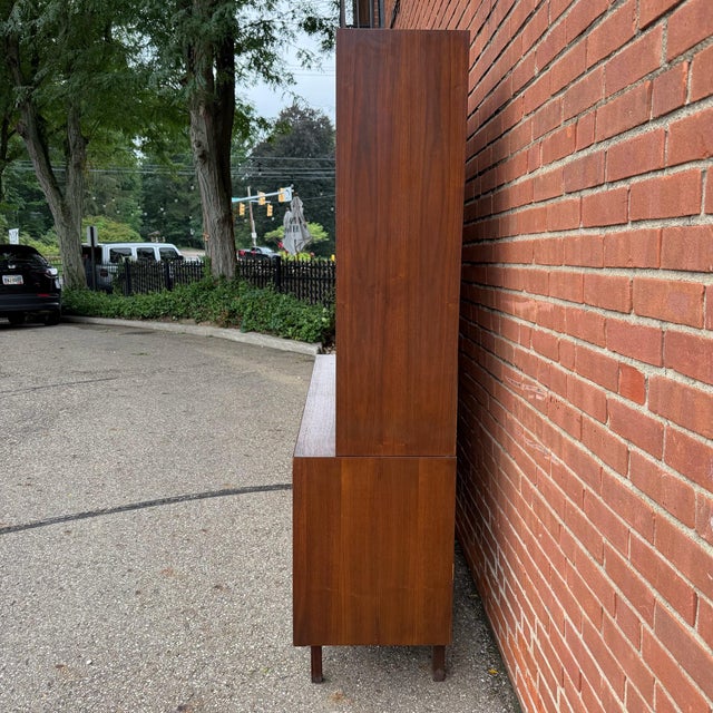 Wood Mid 20th Century Dillingham Esprit Walnut & Cane Credenza Hutch by Merton Gershun For Sale - Image 7 of 12