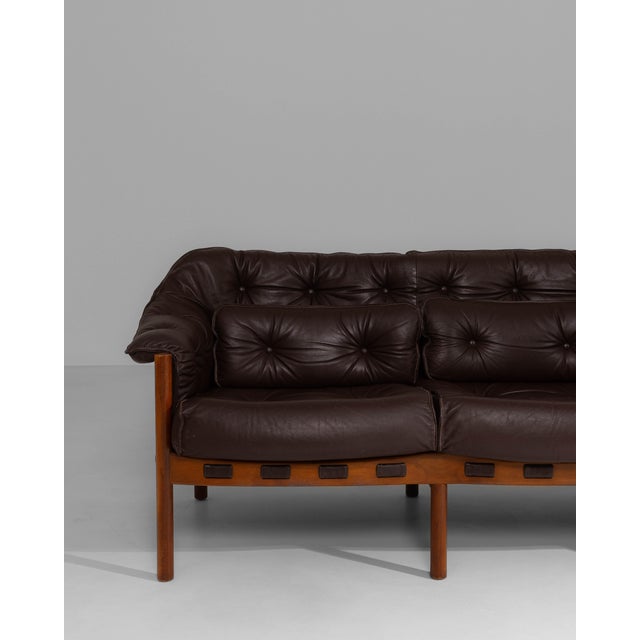 1960s Danish Mid-Century Modern Sofa Attributed to Ellekær & Norell for Coja Chocolate Brown For Sale - Image 17 of 18