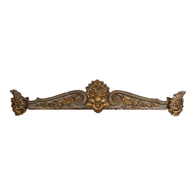 19th Century Italian Parcel Gilt Architectural Pediment For Sale