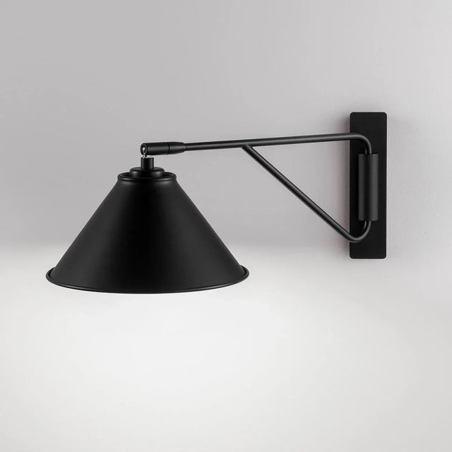 Modern Satin Black Arc Wall Light For Sale - Image 3 of 4