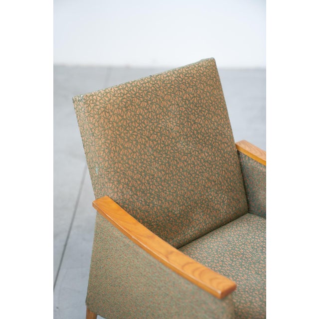 Wood Set of Vintage Armchairs in Oak Wood and Embossed Fabric, Former Czechoslovakia, 1970s For Sale - Image 7 of 18