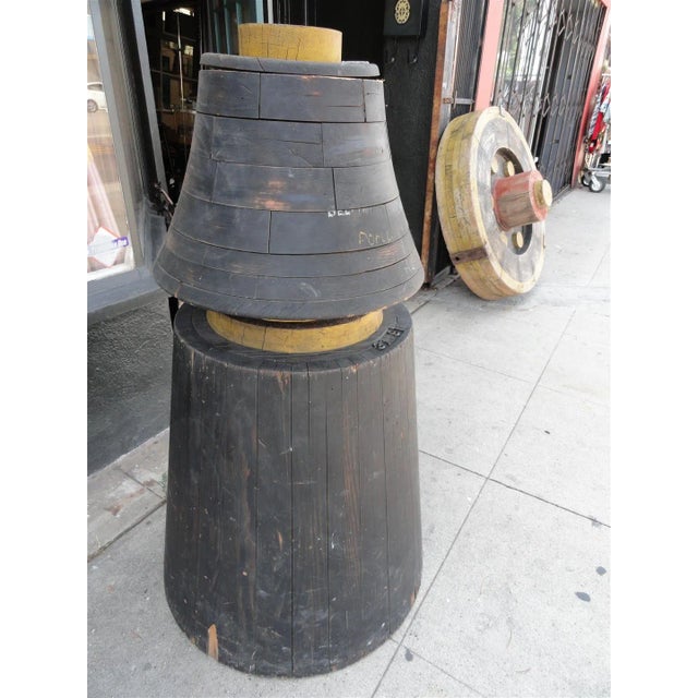 Three-Piece Industrial Wooden Gear Mold – Portland Rock Crusher, Sculptural Statement Object For Sale - Image 11 of 11