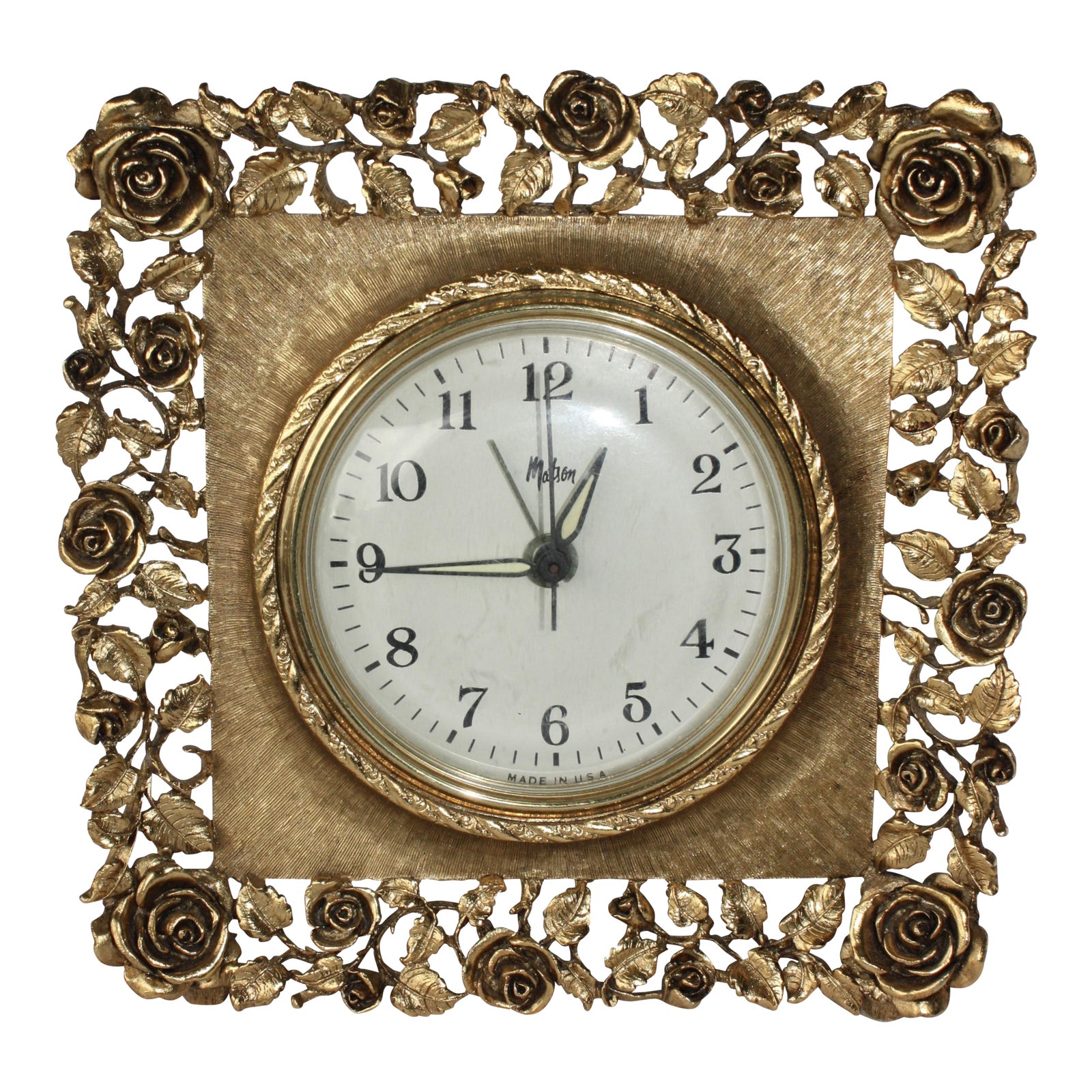 1960s Matson 24k Gold Plated Clock Chairish