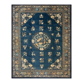 Antique Chinese Rug Distinguished Piece Cultural Sophistication of Early Qing For Sale