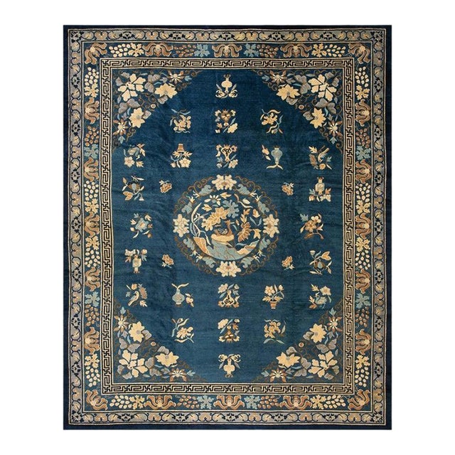 Antique Chinese Rug Distinguished Piece Cultural Sophistication of Early Qing For Sale