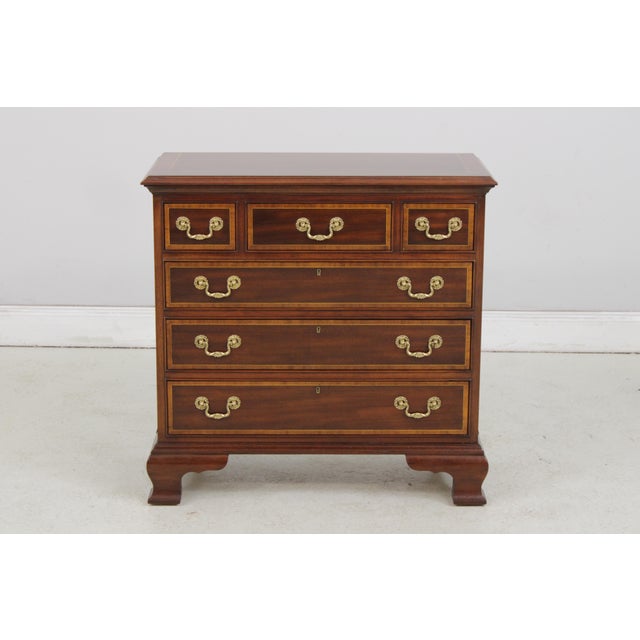 Chippendale Pair of Councill Craftsmen Mahogany Nightstands Bachelors Chests For Sale - Image 3 of 13