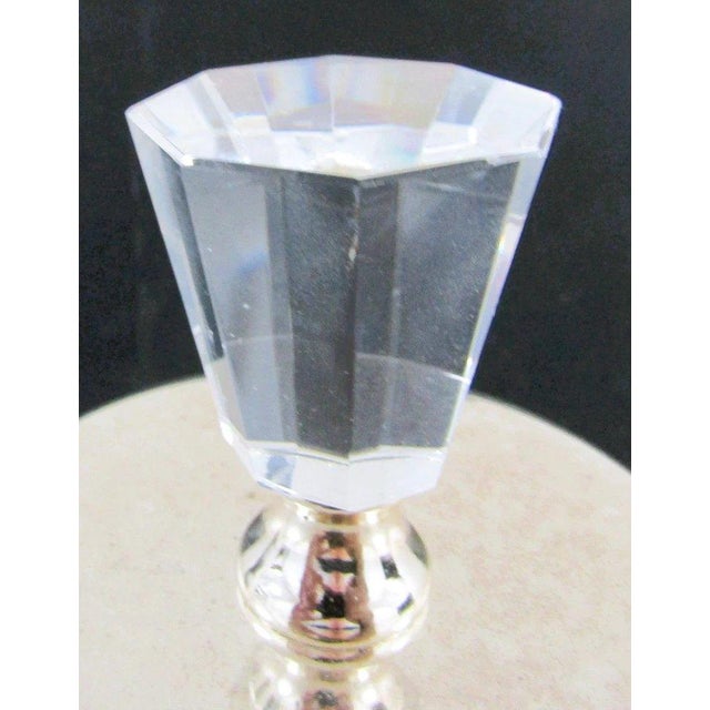 1990s Art Deco Style 4-Tiered Crystal Rods and Chrome Table Lamps - a Pair For Sale - Image 16 of 18