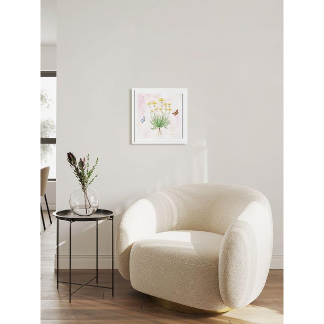 Contemporary Blush Botanical 2 by Lia Burke Libaire in White Frame, Small Art Print on Paper For Sale - Image 3 of 3