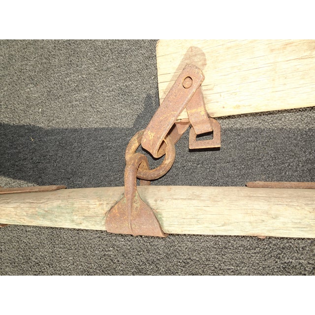Antique Western Farm Horse Double Tree Hand W Forged Iron For Sale - Image 17 of 18