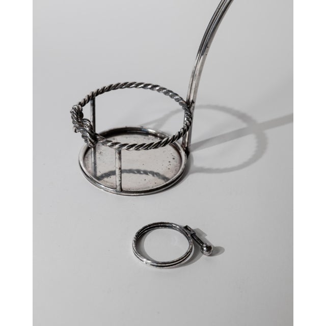Vintage Italian Silver Plated Wine Bottle Holder by Serra Roma, 1930s For Sale - Image 11 of 14