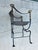 Black Vintage Italian Curule Savonarola Armchair in Black Leather Brass & Iron For Sale - Image 8 of 17