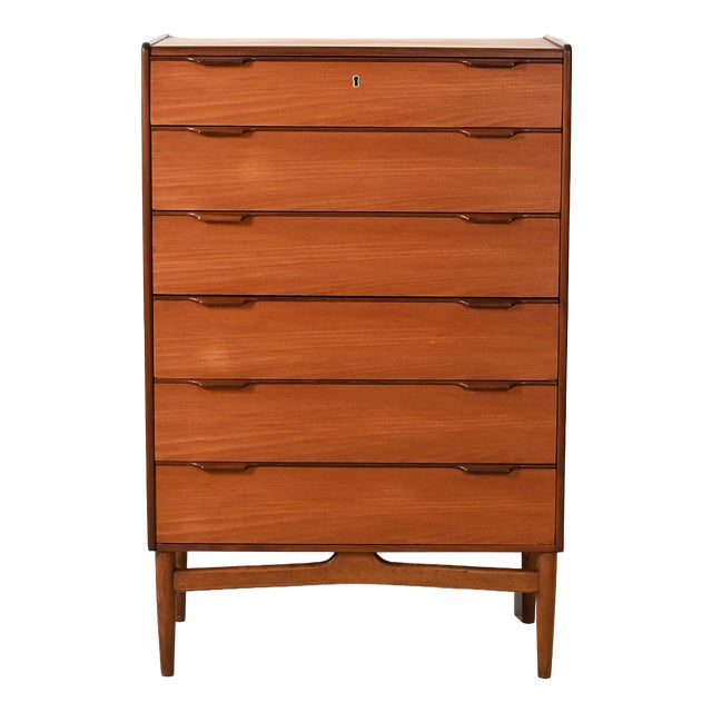 Danish Teak Chest of Drawers with Contrasting Details, 1960s For Sale