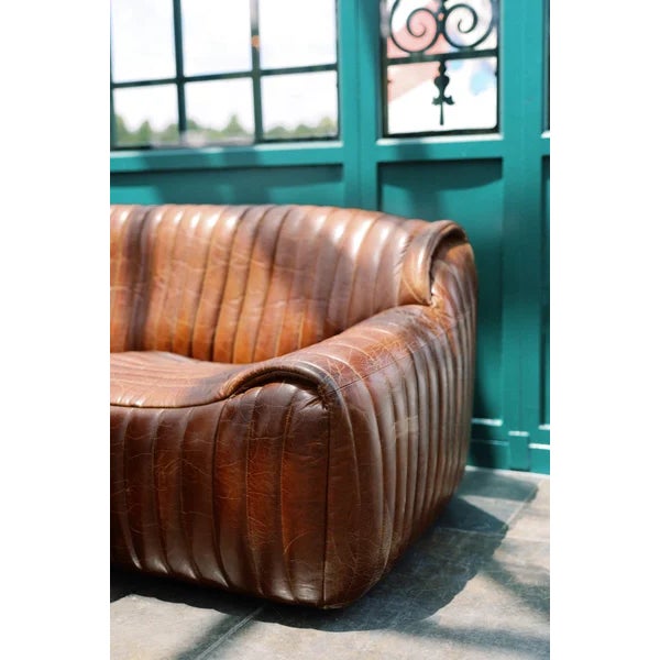 Nautique Leather Sofa For Sale - Image 4 of 4