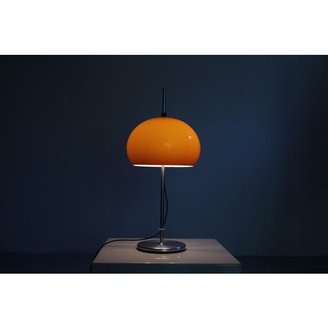 Amber Adjustable Mushroom Table Lamp from Guzzini, 1970s For Sale - Image 14 of 17