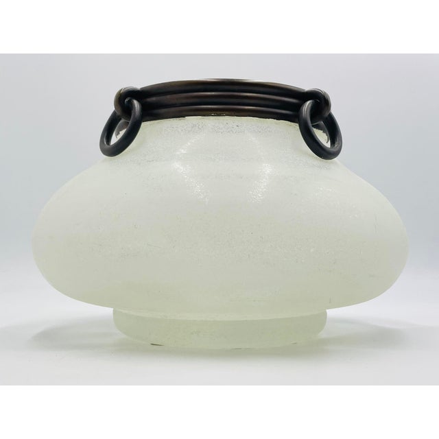 1980s Seguso Murano Scavo Glass & Bronze Center Bowl Signed, Italian Modernism For Sale In Los Angeles - Image 6 of 18