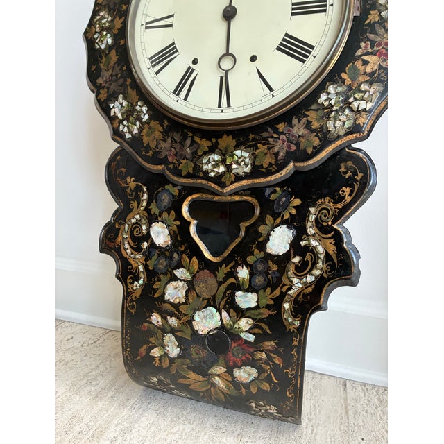 Victorian Papier Mache Wall Clock For Sale - Image 10 of 10