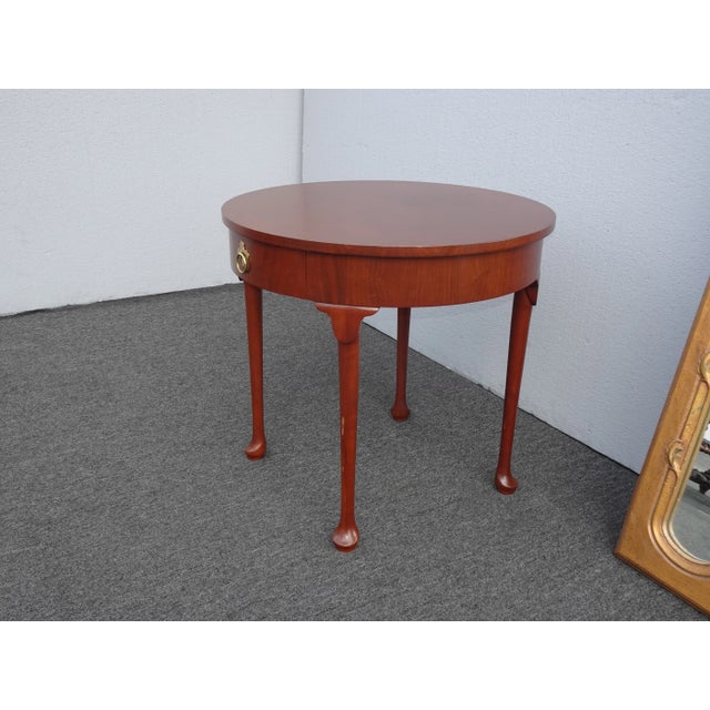 Vintage Queen Anne Style Round Mahogany Side Table by Baker Furniture Co. For Sale - Image 10 of 13