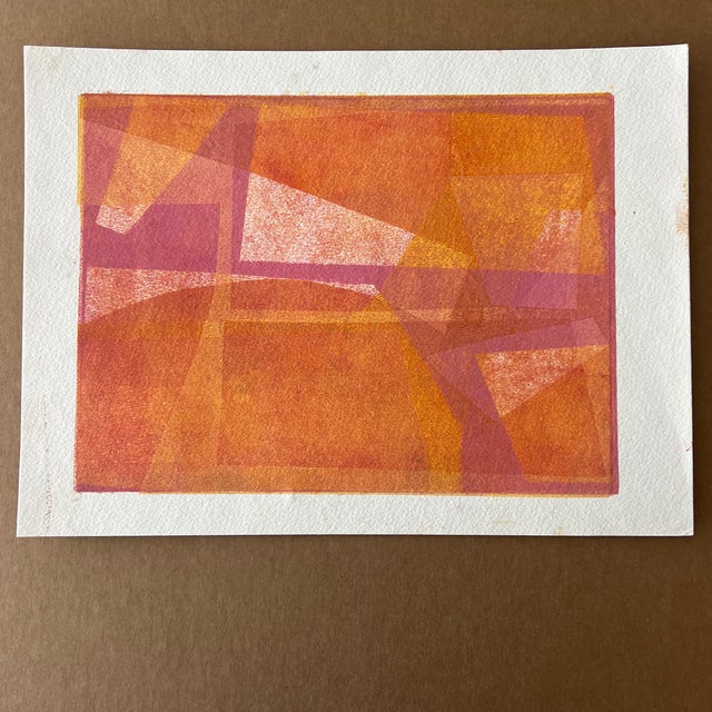 Original Unframed Monotype “India I” by Merrill Bullis