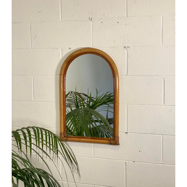 Vintage Bamboo Mirror, 1970s, in Very Good conditions. Designed 1970 to 1979