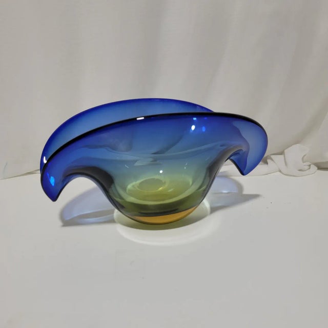 Mid-Century Modern Vintage Archimede Seguso Attributed Art Glass Clamshell For Sale - Image 3 of 12