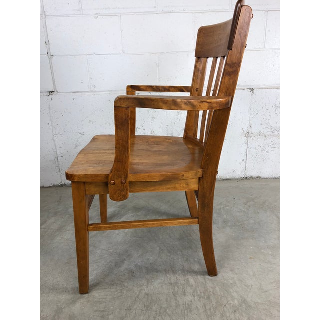 Vintage Maple Wood Desk Chair With Arms Chairish